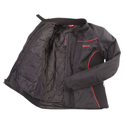 IXS Eveline Ladies Black Red Textile Motorcycle Jacket Inside                                                                                                                                                                                                  