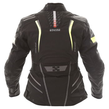 IXS Nemesis Ladies Black Yellow Textile Motorcycle Jacket Back                                                                                                                                                                                                 