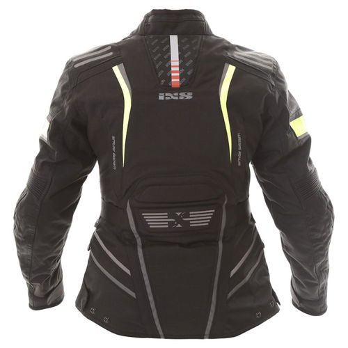 IXS Nemesis Ladies Black Yellow Textile Motorcycle Jacket Back                                                                                                                                                                                                 