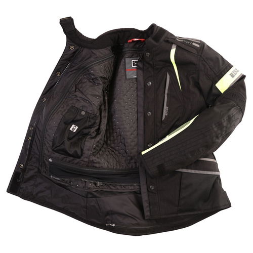 IXS Nemesis Ladies Black Yellow Textile Motorcycle Jacket Inside                                                                                                                                                                                               