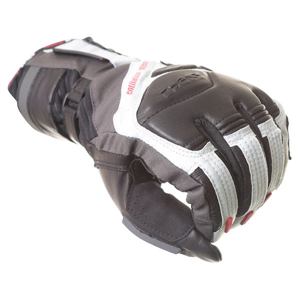 IXS Adventure Grey Silver Black Motorcycle Gloves Knuckle                                                                                                                                                                                                      