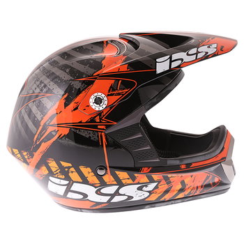 IXS HX 276 Ice Black Orange White Helmet Right Side                                                                                                                                                                                                            