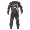 Alpinestars Orbiter 1pc Mens Black White Leather Motorcycle Suit Front                                                                                                                                                                                         