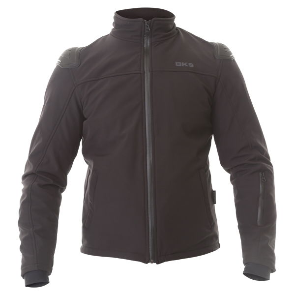 BKS Soft Shell Mens Black Textile Motorcycle Jacket Front                                                                                                                                                                                                      