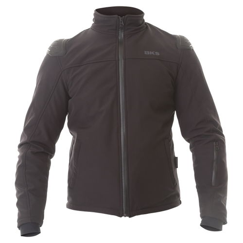 BKS Soft Shell Mens Black Textile Motorcycle Jacket Front                                                                                                                                                                                                      