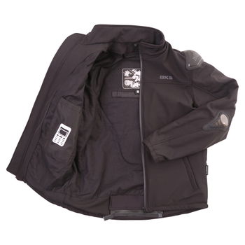BKS Soft Shell Mens Black Textile Motorcycle Jacket Inside                                                                                                                                                                                                     
