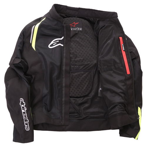 Alpinestars AST Air Mens Black Fluo Yellow Textile Motorcycle Jacket Inside                                                                                                                                                                                    