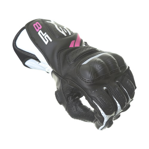 Alpinestars SP-8 V2 Ladies Black White Fuchsia Motorcycle Gloves Knuckle                                                                                                                                                                                       