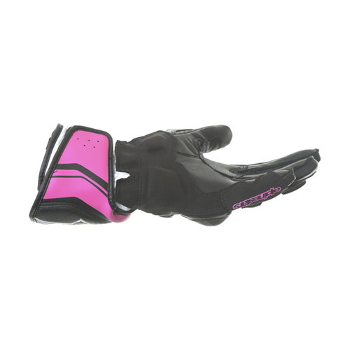 Alpinestars SP-8 V2 Ladies Black White Fuchsia Motorcycle Gloves Little finger side                                                                                                                                                                            