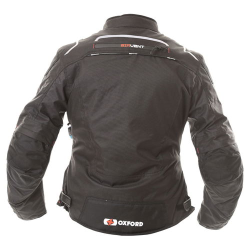 Oxford Products Valencia 2 Short Ladies Black Textile Motorcycle Jacket Back                                                                                                                                                                                   