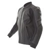 Frank Thomas Stealth Black Leather Motorcycle Jacket Side                                                                                                                                                                                                      