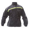 Frank Thomas Dallas Ladies Black Yellow Motorcycle Rain Jacket Front                                                                                                                                                                                           