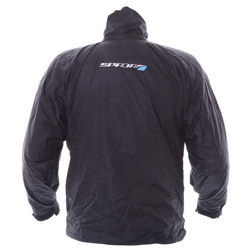Spada Air Pro Black Motorcycle Jacket Waterproof over Jacket Back                                                                                                                                                                                              