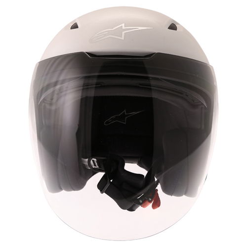 Alpinestars Novus White Open Face Motorcycle Helmet Front                                                                                                                                                                                                      