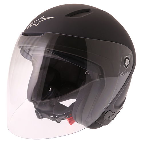 Alpinestars Novus Matt Black Open Face Motorcycle Helmet Front Left                                                                                                                                                                                            