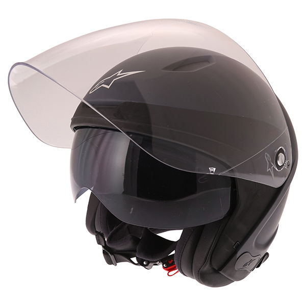 Alpinestars Novus Matt Black Open Face Motorcycle Helmet With Sun Visor                                                                                                                                                                                        