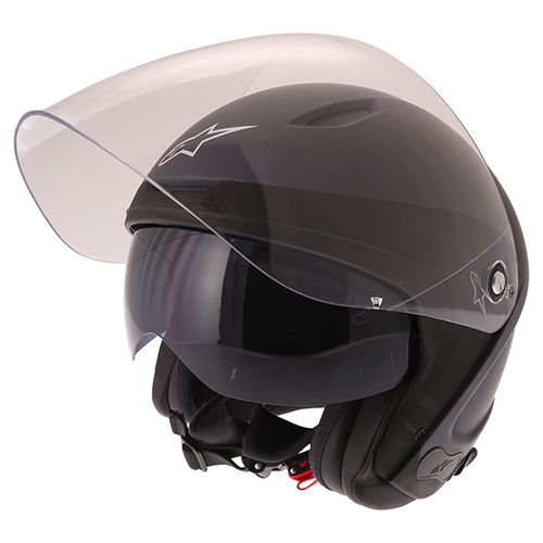Alpinestars Novus Matt Black Open Face Motorcycle Helmet With Sun Visor                                                                                                                                                                                        