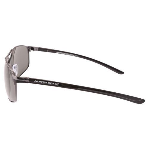 North Beach Sturgeon Gunmetal Green Lens Sunglasses Side                                                                                                                                                                                                       