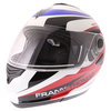 Frank Thomas DV06 White Red Blue Flip Front Motorcycle Helmet Front Left                                                                                                                                                                                       