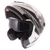Frank Thomas DV06 White Black Grey Flip Front Motorcycle Helmet Flip Open                                                                                                                                                                                      