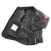 Frank Thomas Rose Ladies Black Pink Textile Motorcycle Jacket Inside                                                                                                                                                                                           