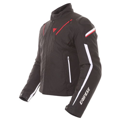Dainese Stream Line D-Dry Mens Black Red White Waterproof Textile Motorcycle Jacket Side                                                                                                                                                                       