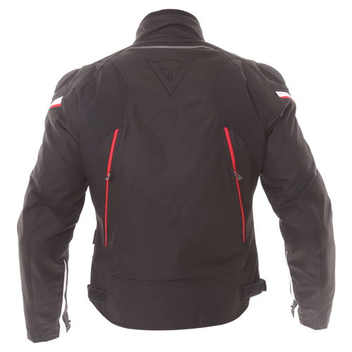 Dainese Stream Line D-Dry Mens Black Red White Waterproof Textile Motorcycle Jacket Back                                                                                                                                                                       