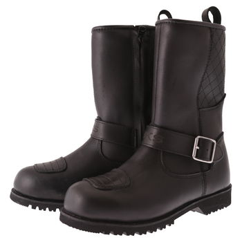 BKS Lady Cruiser Buckle Ladies Black Motorcycle Boots Pair                                                                                                                                                                                                     