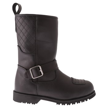 BKS Lady Cruiser Buckle Ladies Black Motorcycle Boots Outside leg                                                                                                                                                                                              
