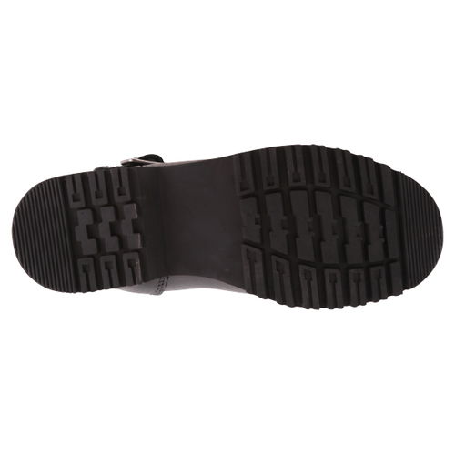 BKS Lady Cruiser Buckle Ladies Black Motorcycle Boots Sole                                                                                                                                                                                                     
