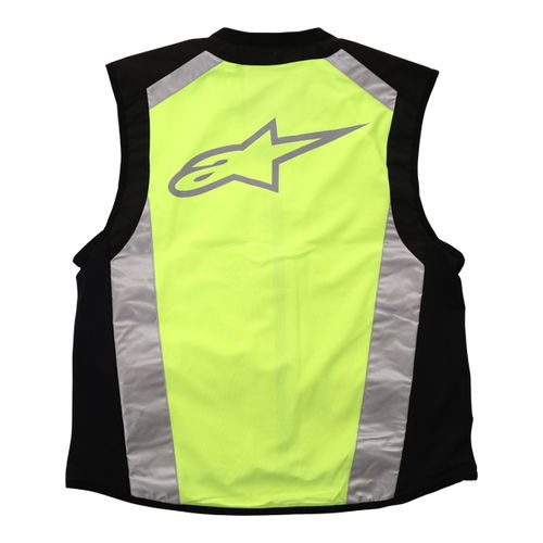 Alpinestars Flare Hi Vis Black Fluo Yellow Vest Back                                                                                                                                                                                                           