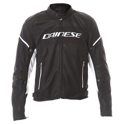 Dainese Air Frame D1 Mens Black White Textile Motorcycle Jacket Front                                                                                                                                                                                          