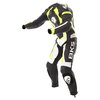 BKS Performance Mens Black White Yellow Leather Motorcycle Suit Racing crouch                                                                                                                                                                                  