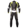 BKS Performance Mens Black White Yellow Leather Motorcycle Suit Back                                                                                                                                                                                           