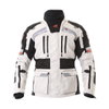 BKS Endeavour Mens Silver Black Textile Motorcycle Jacket Front                                                                                                                                                                                                