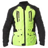 Frank Thomas Reflector Mens Black Yellow Textile Motorcycle Jacket Front                                                                                                                                                                                       