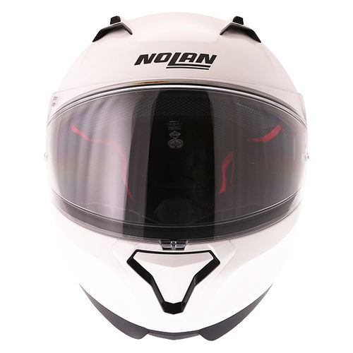 Nolan N87 Classic N-Com White Full Face Motorcycle Helmet Front                                                                                                                                                                                                