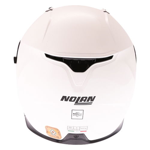 Nolan N87 Classic N-Com White Full Face Motorcycle Helmet Back                                                                                                                                                                                                 