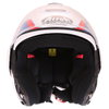 Airoh Rev Flip Up White Red Blue Flip Front Motorcycle Helmet Front                                                                                                                                                                                            