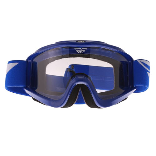 Fly Racing Focus Blue Goggles Front                                                                                                                                                                                                                            