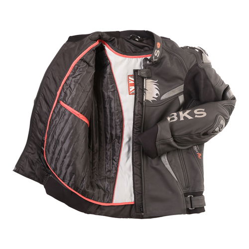BKS Evolution Pro Black Leather Motorcycle Jacket Inside                                                                                                                                                                                                       
