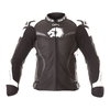BKS Evolution Pro Black White Leather Motorcycle Jacket Front                                                                                                                                                                                                  