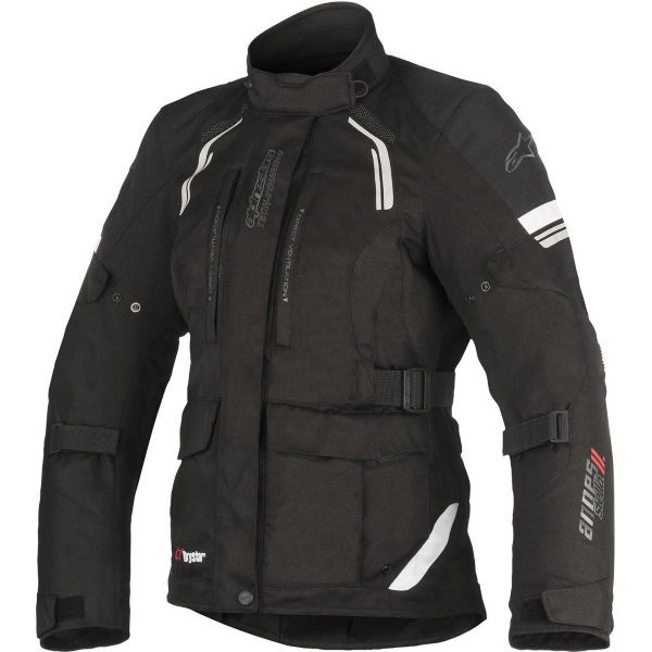 Alpinestars Stella Andes V2 Drystar Black Waterproof Textile Motorcycle Jacket Front                                                                                                                                                                           