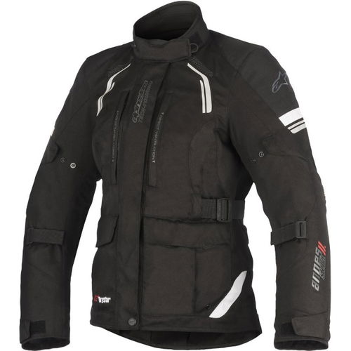 Alpinestars Stella Andes V2 Drystar Black Waterproof Textile Motorcycle Jacket Front                                                                                                                                                                           