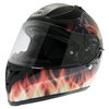 Vcan V128 Flame Full Face Motorcycle Helmet Front Left                                                                                                                                                                                                         