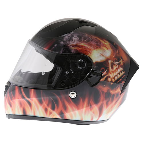 Vcan V128 Flame Full Face Motorcycle Helmet Left Side                                                                                                                                                                                                          