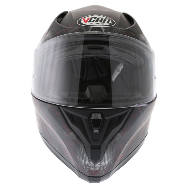 Vcan V128 Rage Full Face Motorcycle Helmet Front                                                                                                                                                                                                               