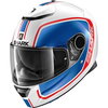 Shark Spartan Priona White Blue Red Full Face Motorcycle Helmet Left Side                                                                                                                                                                                      