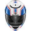 Shark Spartan Priona White Blue Red Full Face Motorcycle Helmet Front                                                                                                                                                                                          