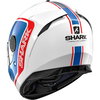 Shark Spartan Priona White Blue Red Full Face Motorcycle Helmet Back Left                                                                                                                                                                                      